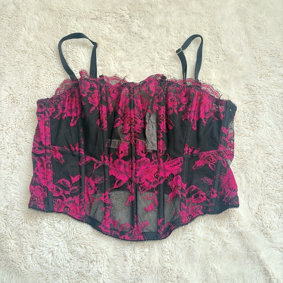 Victoria’s Secret Lace Corset Top – M‑DD | Coquette Boudoir Glam | Floral | Y2K - Picture 4 of 7